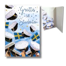 Dubbelkort med glitter till Studenten