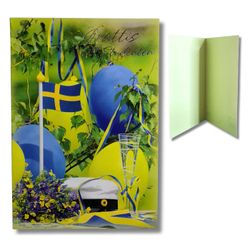 Dubbelkort med flagga och ballonger