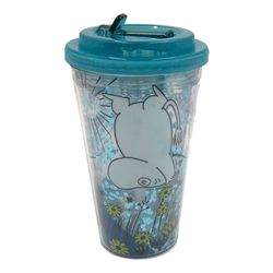 Mumin - Dubbelväggig mugg med lock och sugrör