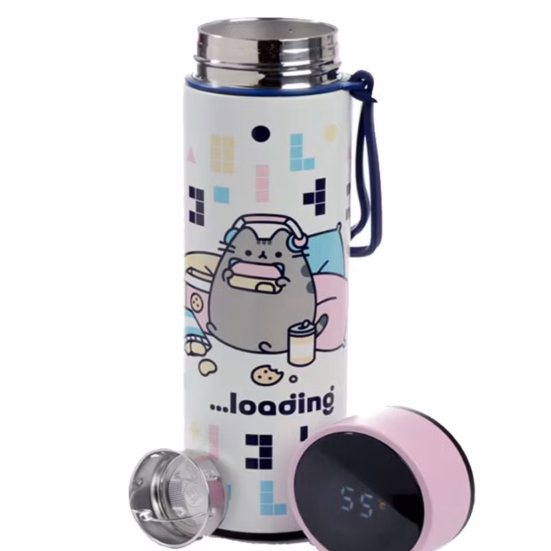 Pusheen The Cat  - Värmeisolerad flaska med digital termometer hos bellebi