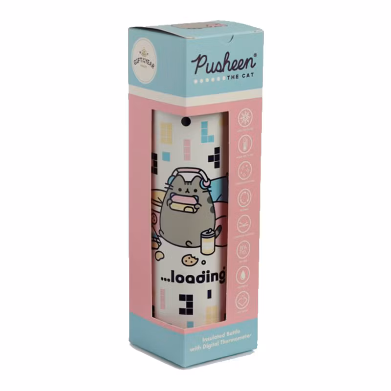 Pusheen The Cat  - Värmeisolerad flaska med digital termometer hos bellebi