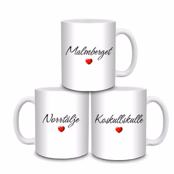 Mugg med valfritt ortsnamn