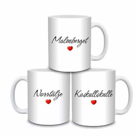 Mugg med valfritt ortsnamn