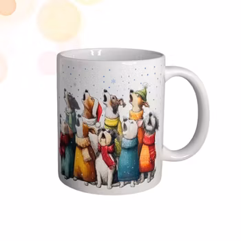 Mugg – Sjungande hundkör i vinterskrud Jul