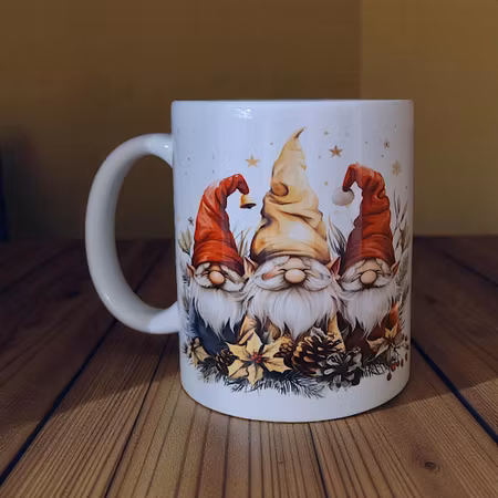 Jul - Mugg med tomtar i fina höstfärger