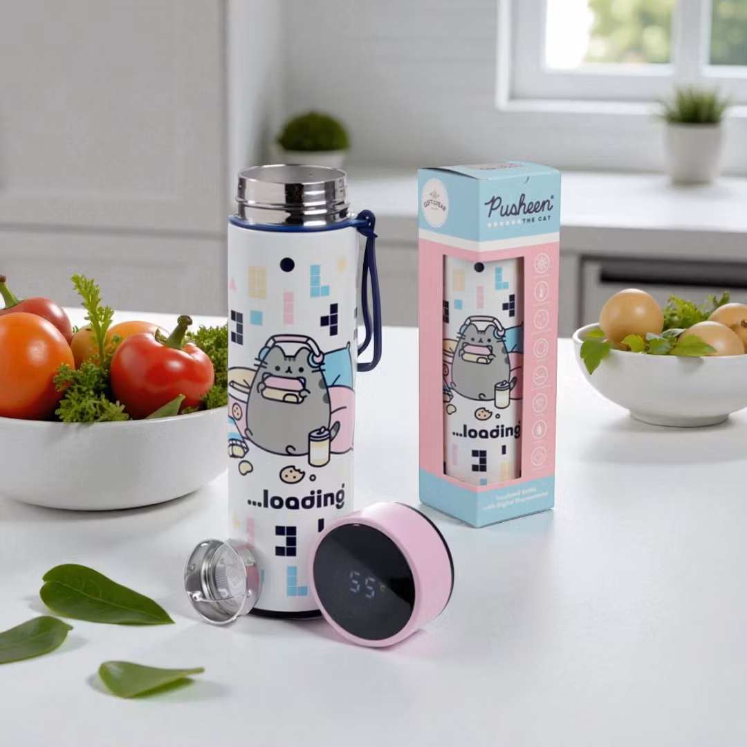 Pusheen The Cat  - Värmeisolerad flaska med digital termometer