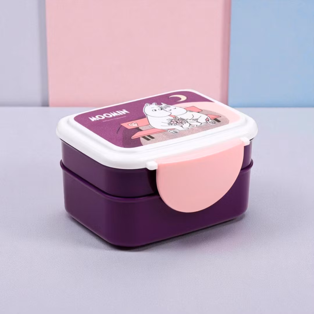 Lila/Rosa Bento lunchlåda med Mumin och Snorkfröken