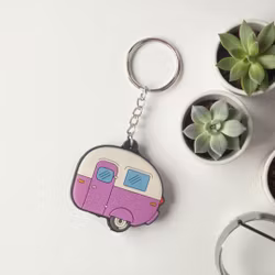 Husvagn – Rosa nyckelring
