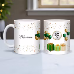 Födelsedag - Mugg med både namn och år