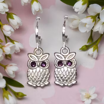 Söta ugglor med hoops - Örhängen