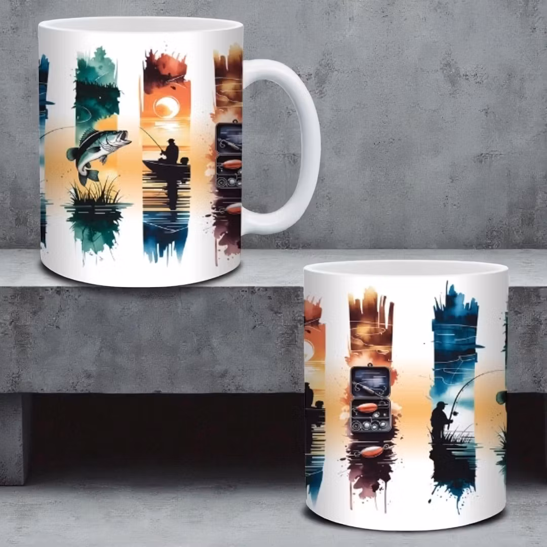 Mugg -  till storfiskaren i vackra färger