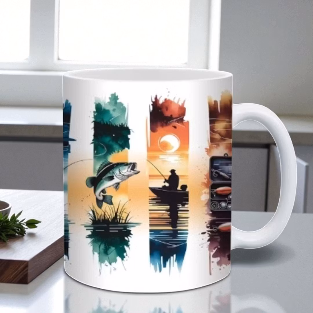 Mugg -  till storfiskaren i vackra färger