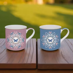 2-pack vackra muggar i presentbox - Spring Parade