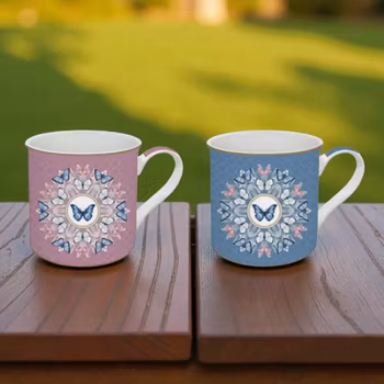 2-pack vackra muggar i presentbox - Spring Parade