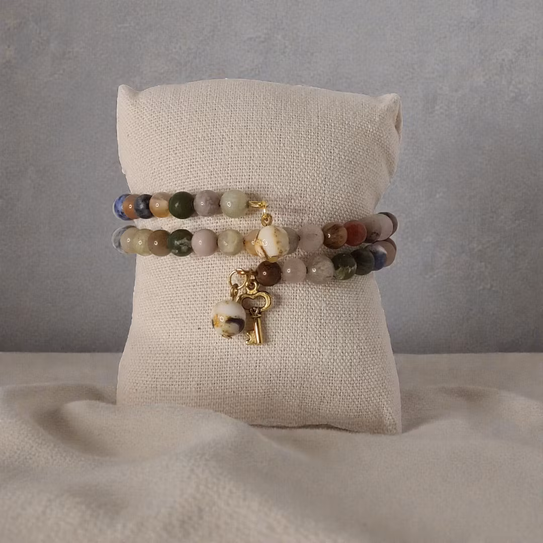 Armband med halvädelstenar - Memory wire