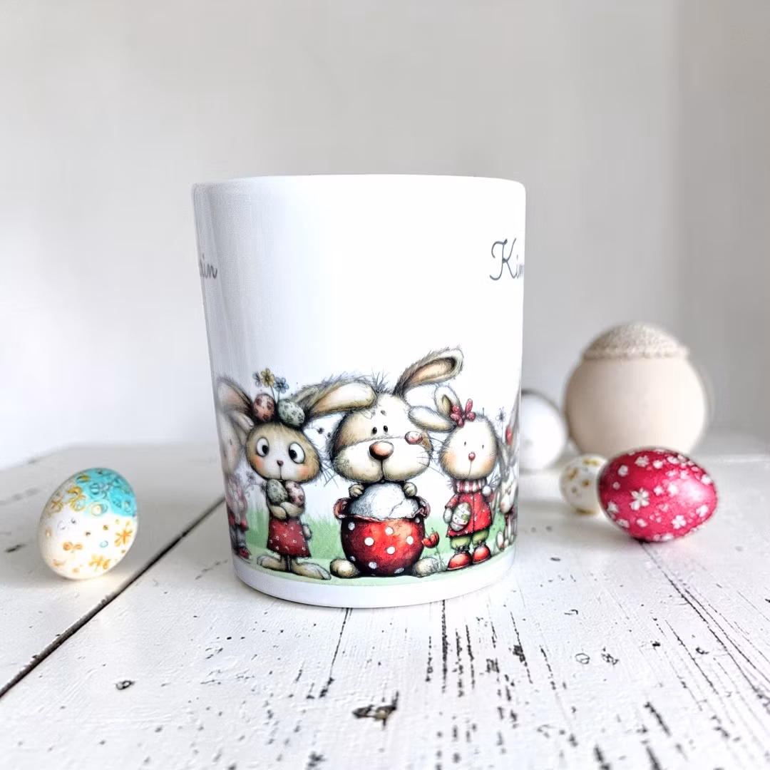 Personlig, unik och söt påskmugg