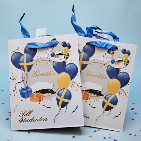 Presentpåse Student med text och ballonger Small