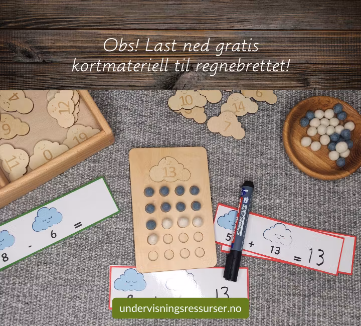 Sett med 2 regnebrett og 40 stk ullkuler