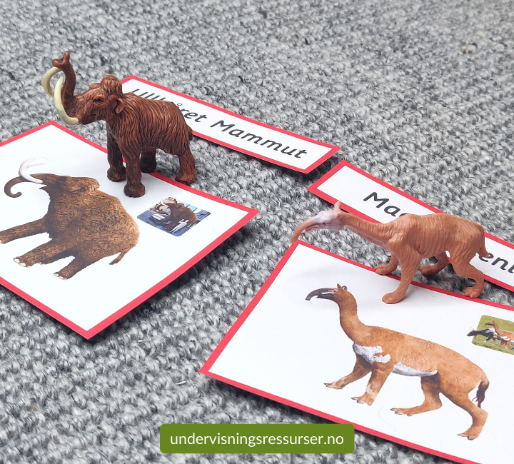 Prehistoriske dyr, forhistoriske dyr, utdødde dyr, 6 stk miniatyrfigurer