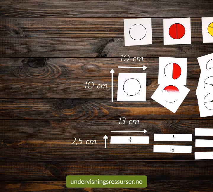 Matematikk kort, flashcards brøk