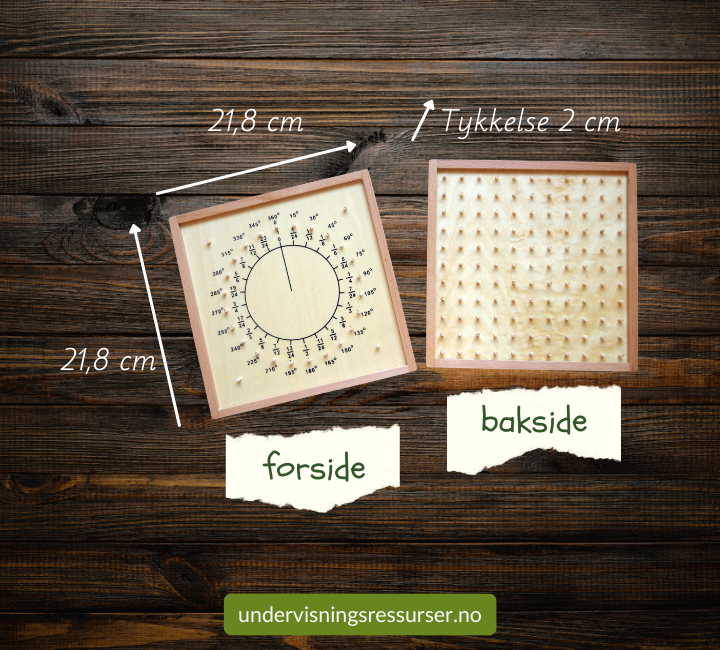 Gradsirkel & brøksirkel - Montessori konkretiseringsmateriell i tre, geometri og brøk