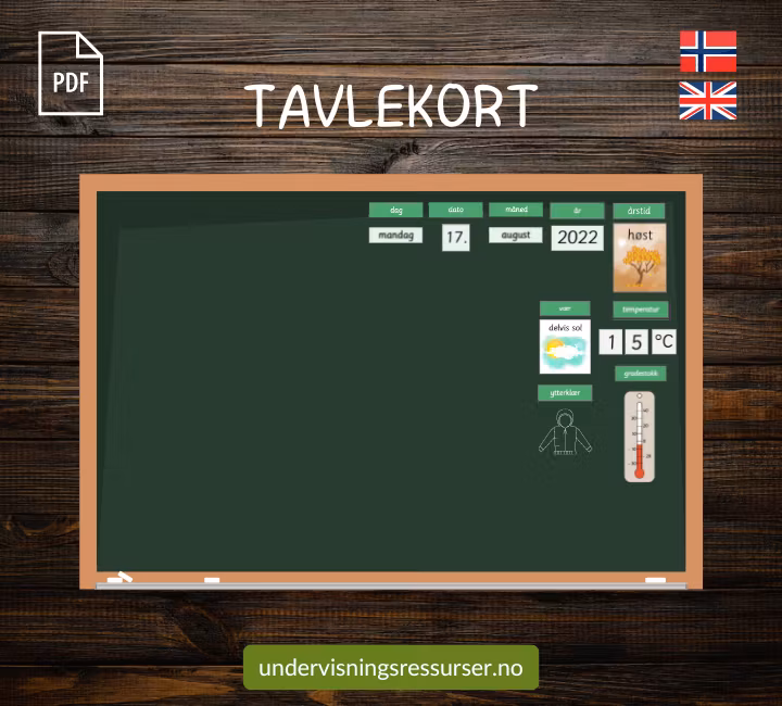 PDF Kalender og vær - store kort til tavla i klasserommet
