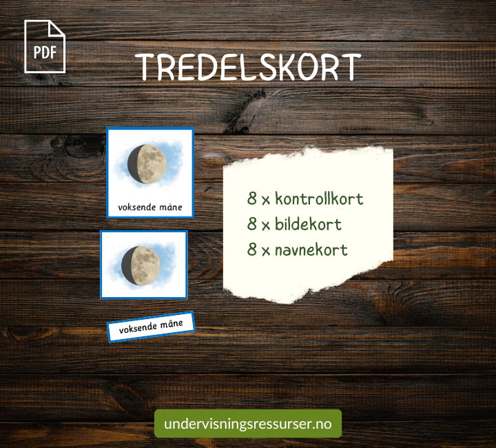 PDF Månefaser - månen - Tredelskort & plakater til klasserommet