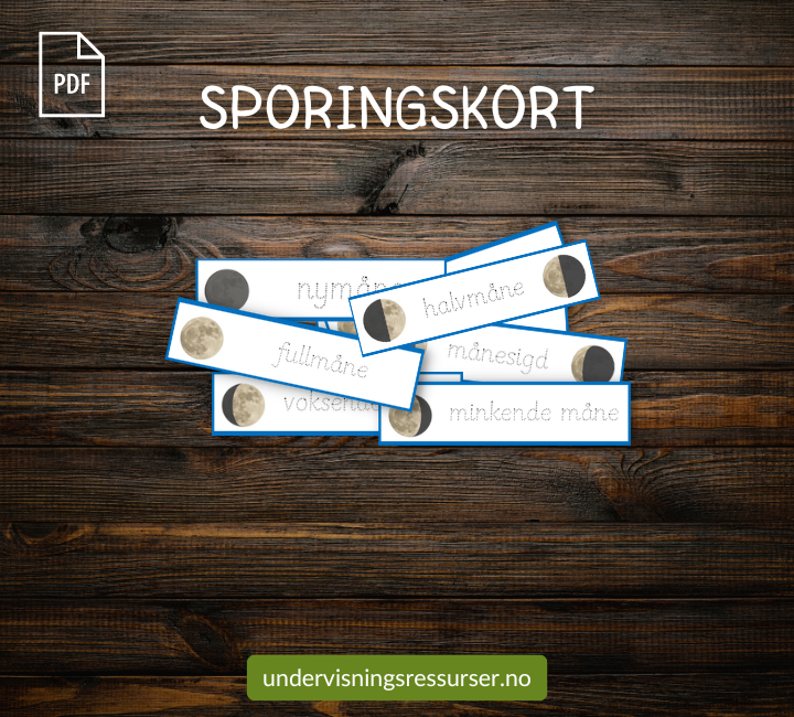 PDF Månefaser - månen - Tredelskort & plakater til klasserommet