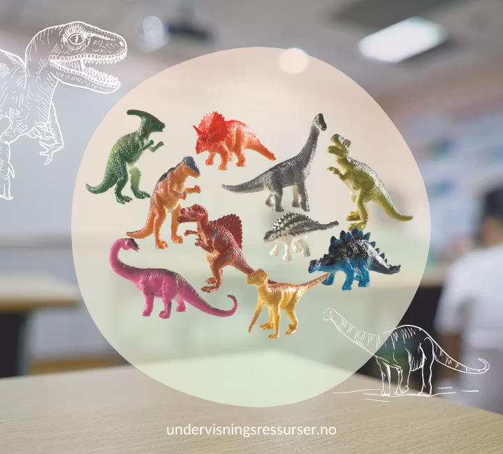 Dinosaur konkreter, sett 10 stk.