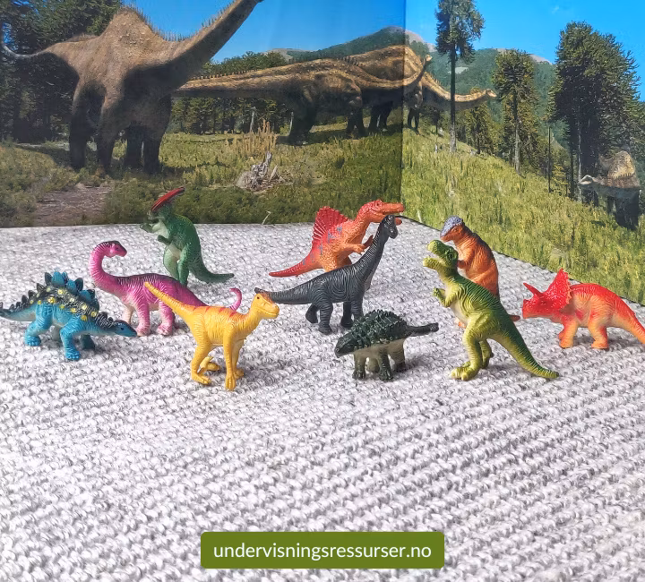 Dinosaur konkreter, sett 10 stk.