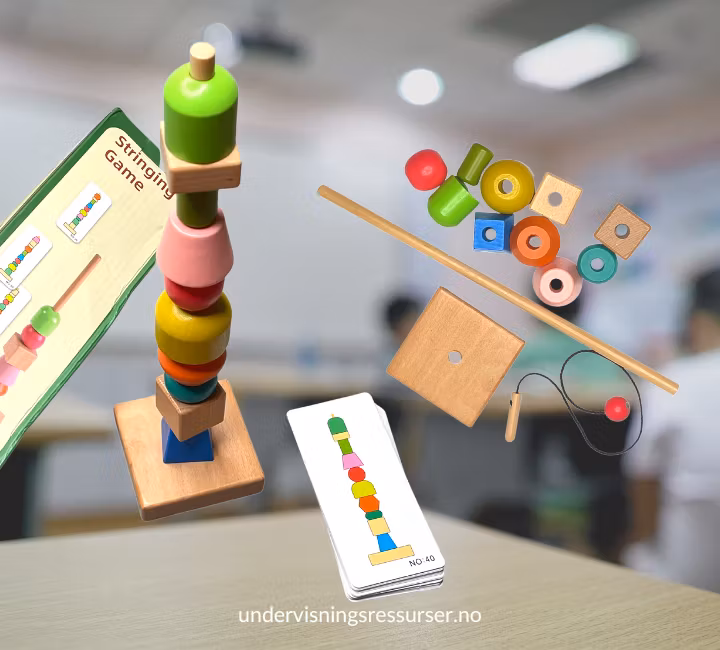 Læringsspill mønster, form- og farge: Stringing game