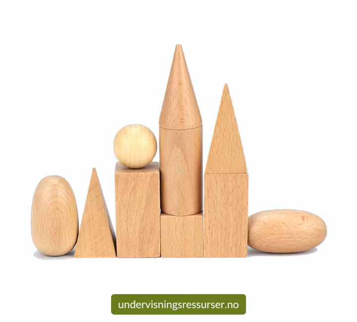 Geometriske former i tre, tredimensjonale figurer: sett 10 stk