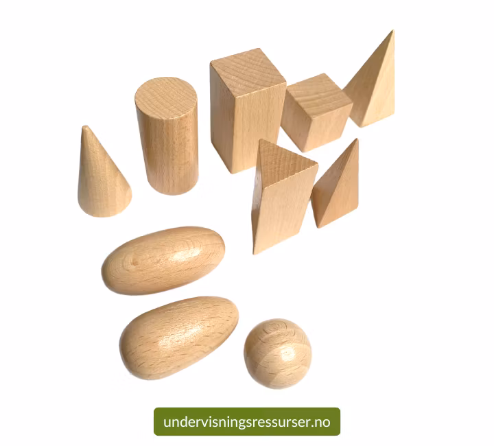 Geometriske former i tre, tredimensjonale figurer: sett 10 stk