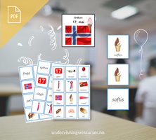 PDF Ordkort: 17. mai - kombiner ord med bilde
