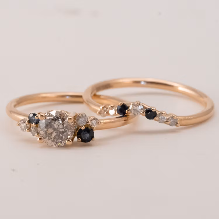 Ingrid - Förlovningsring 0,5 ct salt och peppar diamant