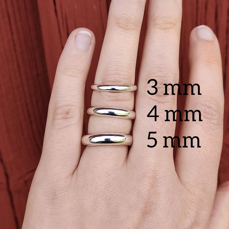 Ring Halvrund 4 mm i Återvunnet Silver