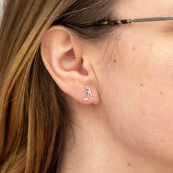 Set Kursiv - Bokstav Örhängen & Halsband i Återvunnet Silver