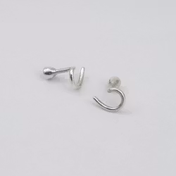 Labbodlad Rubin Mini Comfort Örhängen Återvunnet Silver