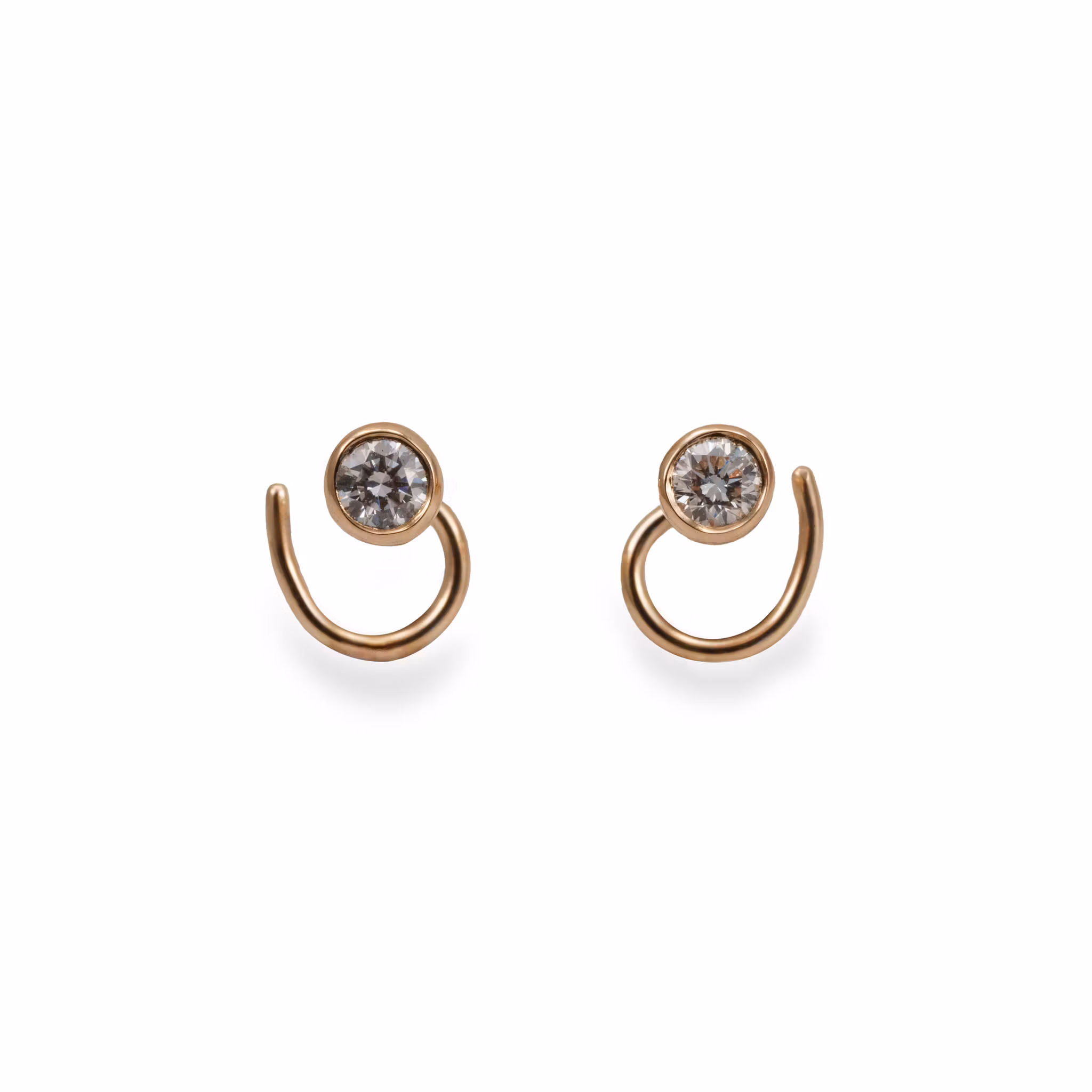 18K Moissanite Comfort Små Örhängen Återvunnet Guld