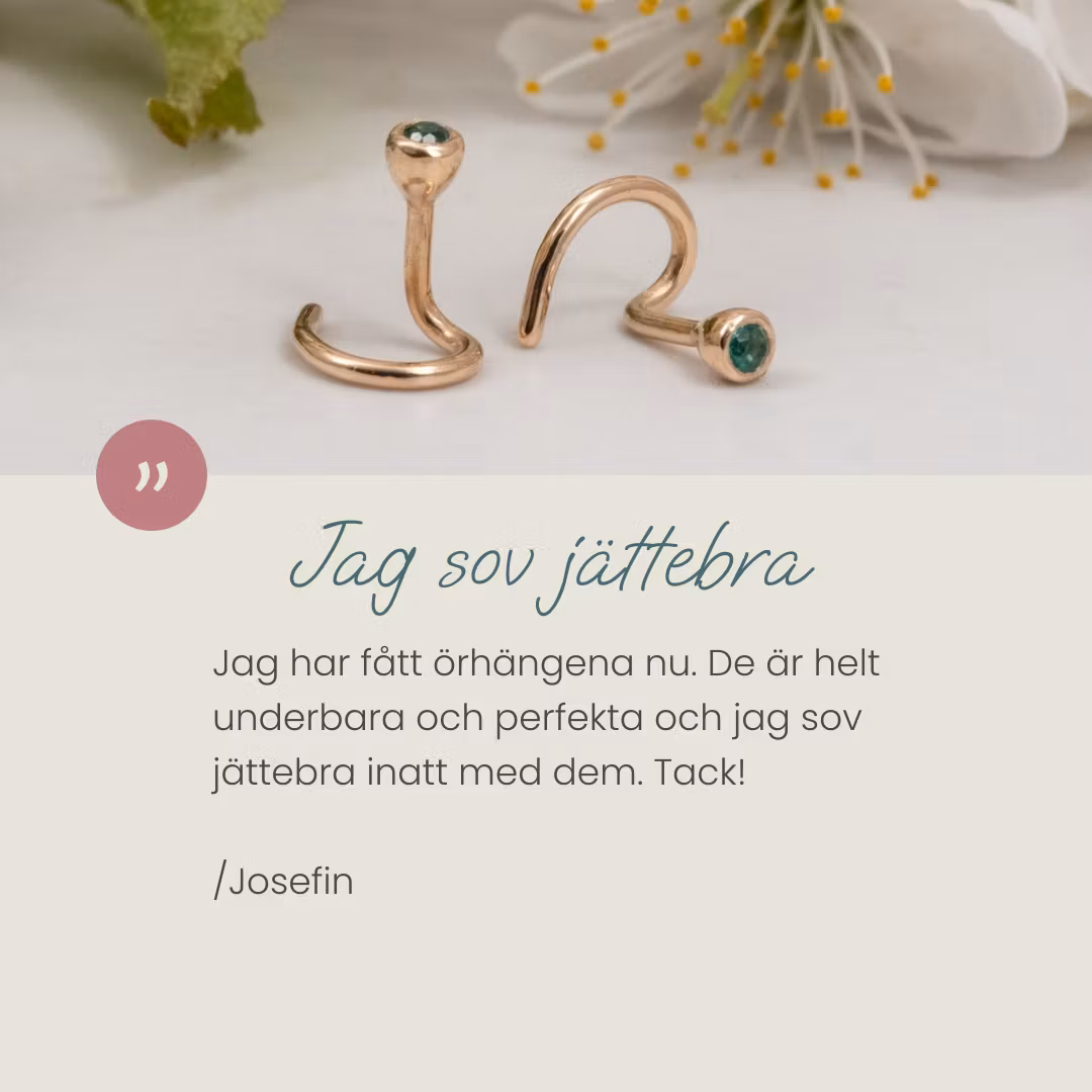 Kundrecension: 18K Labbodlad Smaragd Comfort Mini Örhängen