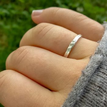 Ring Hamrad 2,5 mm Återvunnet Silver