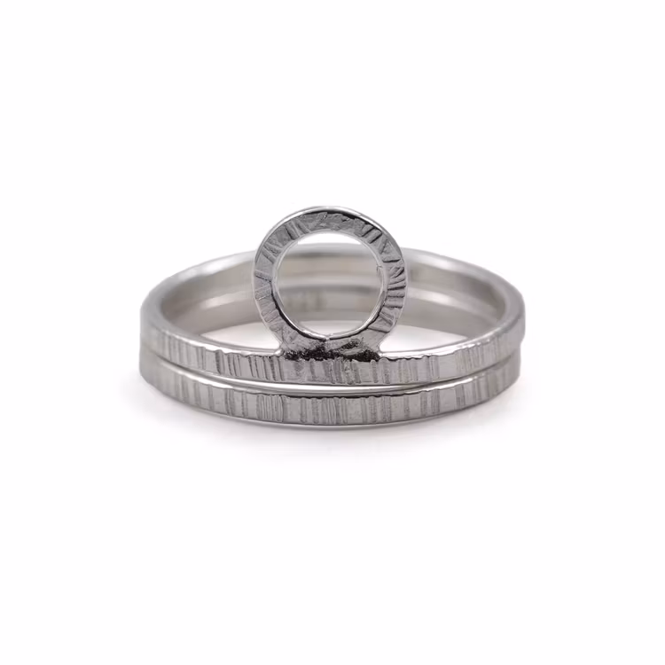 Bark - Ring Set i Återvunnet Silver