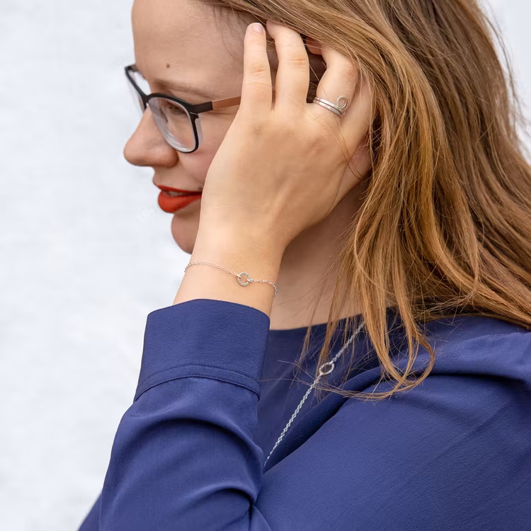 Bark - Ring Set i Återvunnet Silver