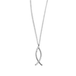 Halsband Ichthys Fisk Återvunnet Silver