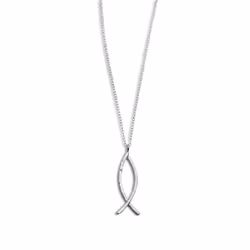 Halsband Ichthys Fisk Återvunnet Silver