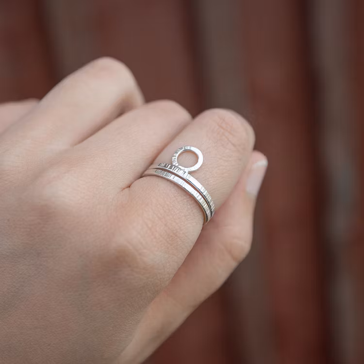 Bark - Ring Set i Återvunnet Silver