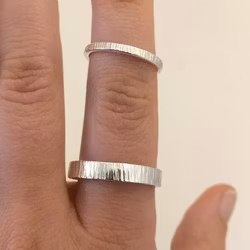 Ring Bark 4,5 mm i Återvunnet Silver