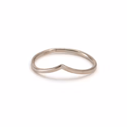 18K V-Ring Tunn Formad Vigselring Guld Chevron