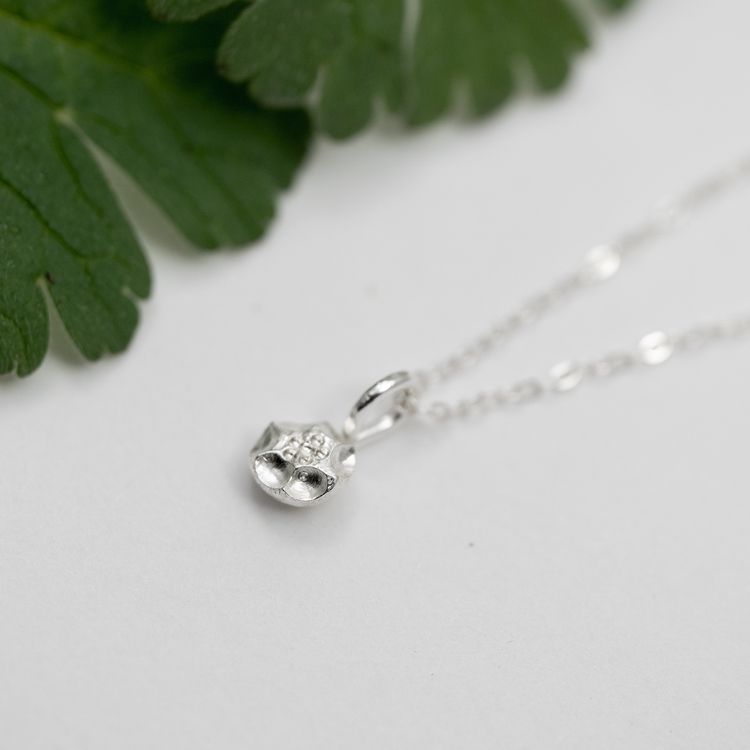 Handgjord Halsband Frö Återvunnet Silver Kedja