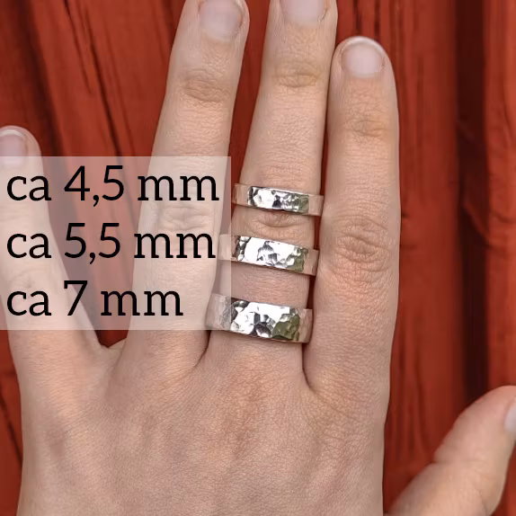 Ring Hamrad 5,5 mm i Återvunnet Silver